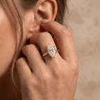 Cathedral marquise diamond ring lifestyle shot