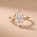 Cathedral setting marquise ring for bride-to-be