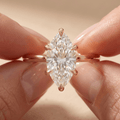 Lab grown marquise diamond ring on hand