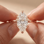 Lab grown marquise diamond ring on hand