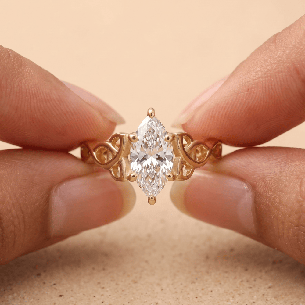 Lab grown diamond Celtic ring unique gift for mom