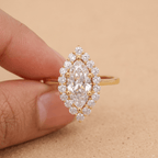 Marquise diamond ring shown on model's hand