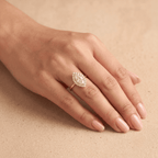 Marquise diamond ring shown on model's hand