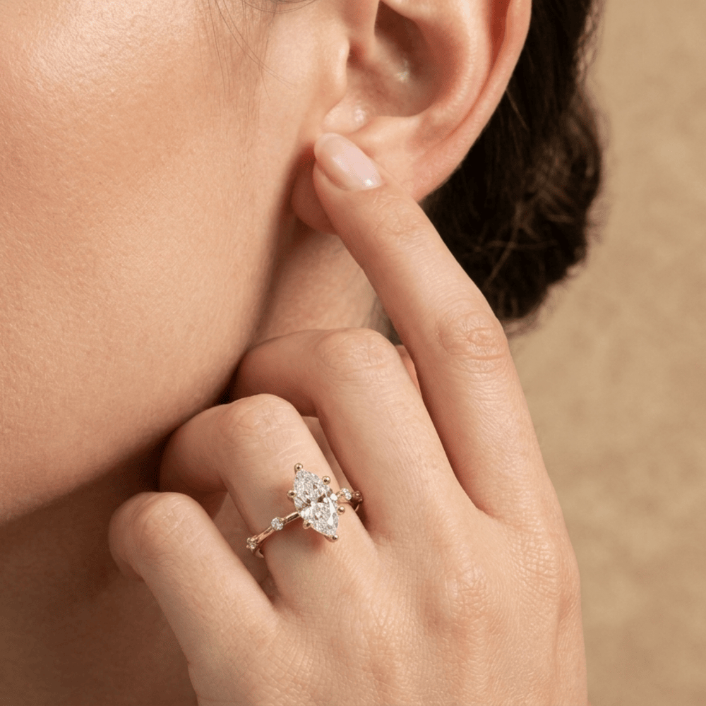 Modern dainty lab diamond ring for women