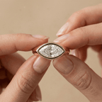 East west marquise lab diamond signet band ring