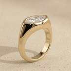 East west marquise solitaire engagement ring