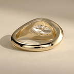 Bezel set marquise diamond ring back side view