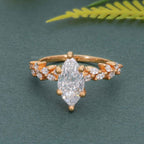 Marquise Moissanite Diamond Engagement Ring With Accent Stone - JBR Jeweler