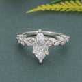 Marquise Moissanite Diamond Engagement Ring With Accent Stone - JBR Jeweler