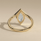 14K yellow gold marquise diamond solitaire bridal ring