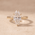Marquise moissanite solitaire engagement ring front view