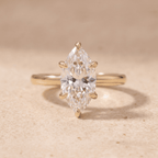Marquise moissanite solitaire engagement ring front view