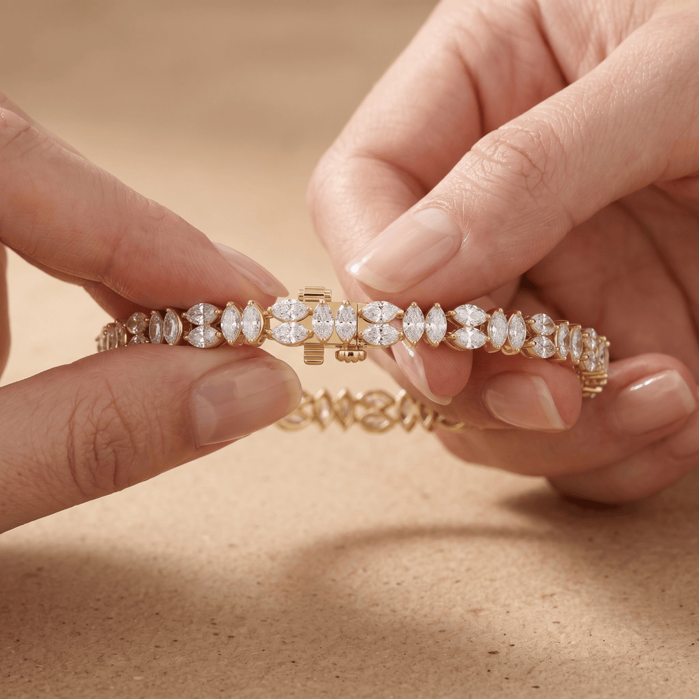 Marquise shape diamond bracelet