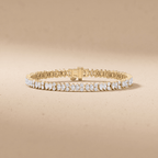 Marquise & Round Bracelet in Yellow Gold Lab Diamond