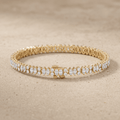 Marquise & Round Bracelet in Yellow Gold Lab Diamond