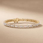 Marquise & Round Bracelet in Yellow Gold Lab Diamond 
