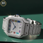 Men's 41MM Roman Numeric Fully Hip Hop Iced Out Watch