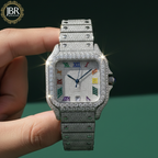 Men's 41MM Roman Numeric Fully Hip Hop Iced Out Watch