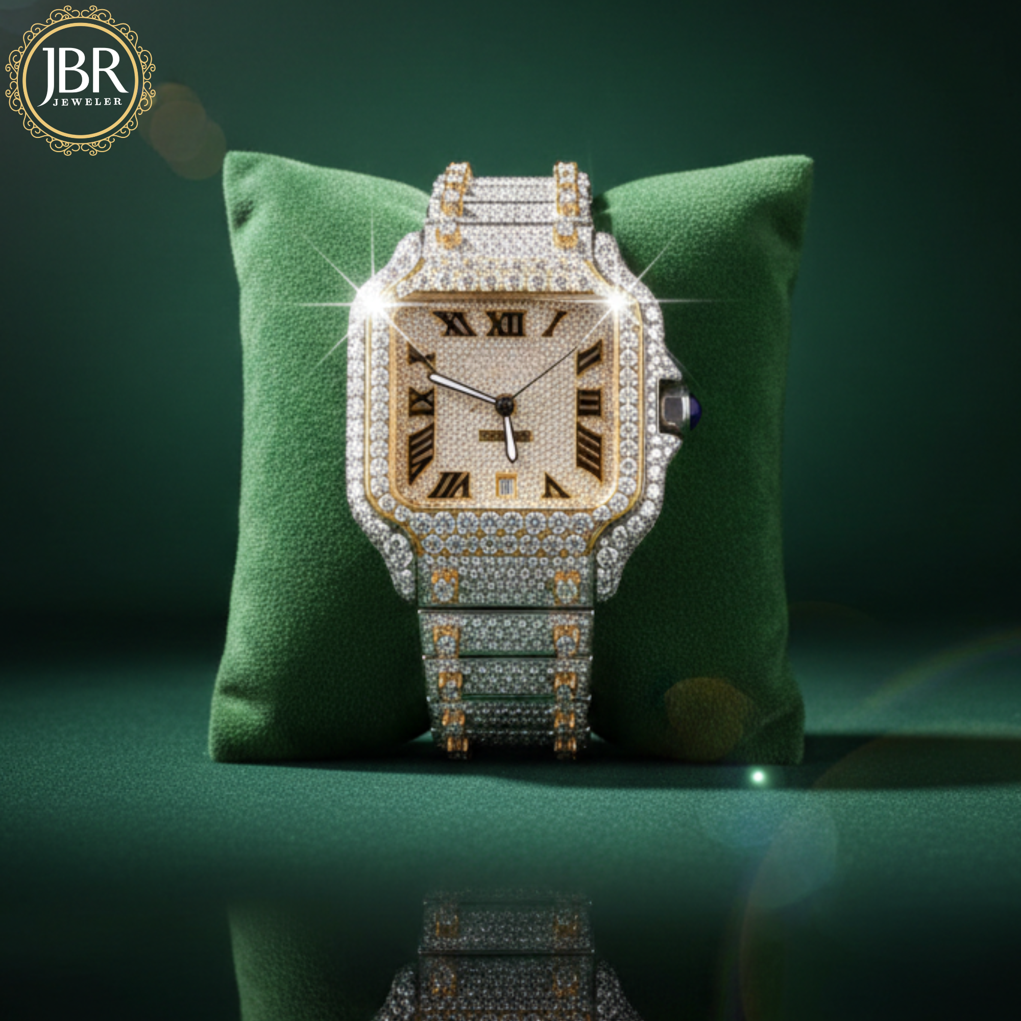 Men's Fully Iced Bust Down Moissanite Diamond Wrist Watch