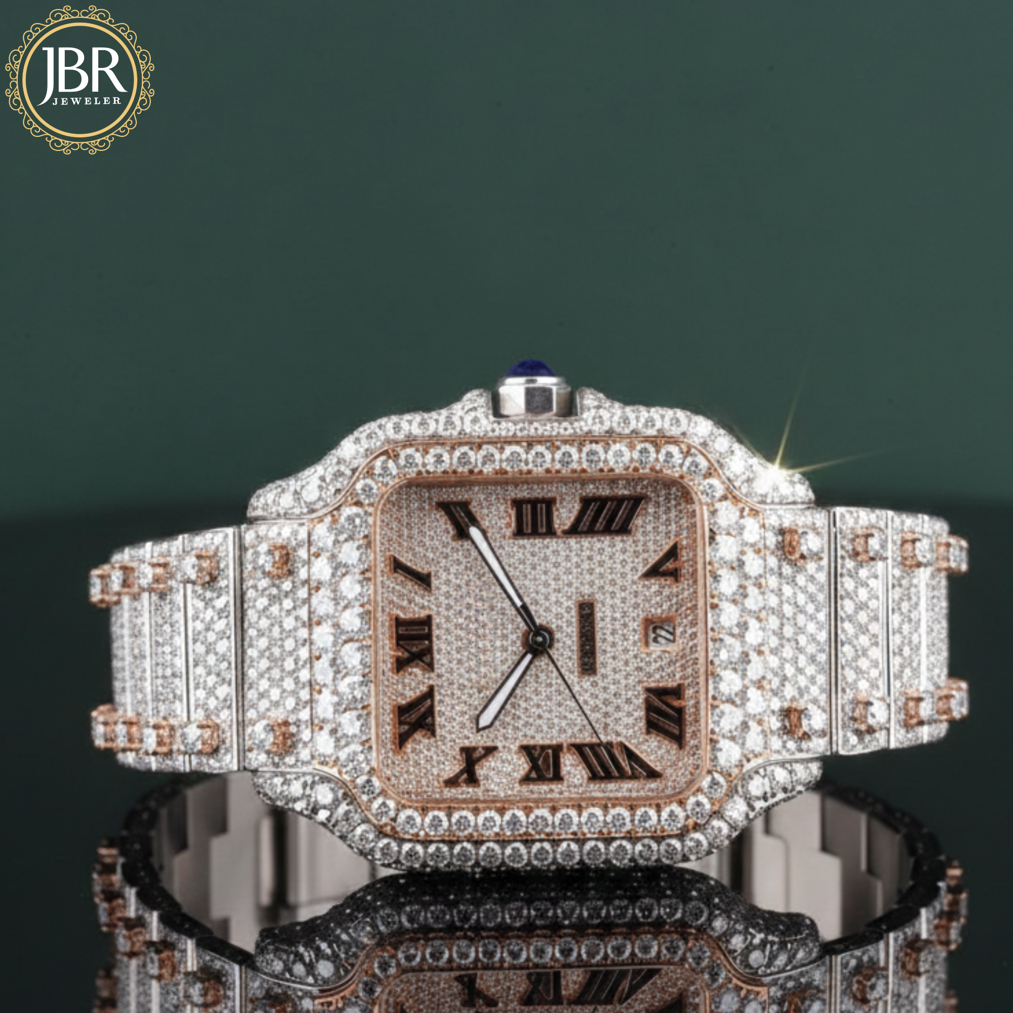 Men's Fully Iced Bust Down Moissanite Diamond Wrist Watch