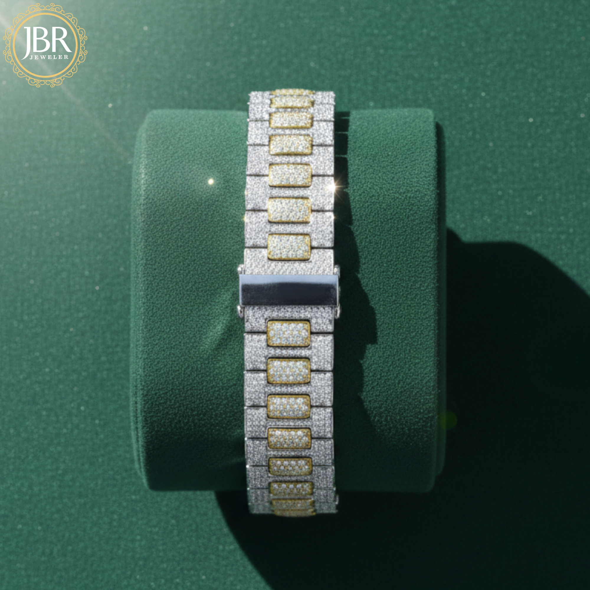 Men's Fully Studded Two Tone Full Diamond Watch For Gift