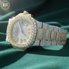 Men's Fully Studded Two Tone Full Diamond Watch For Gift