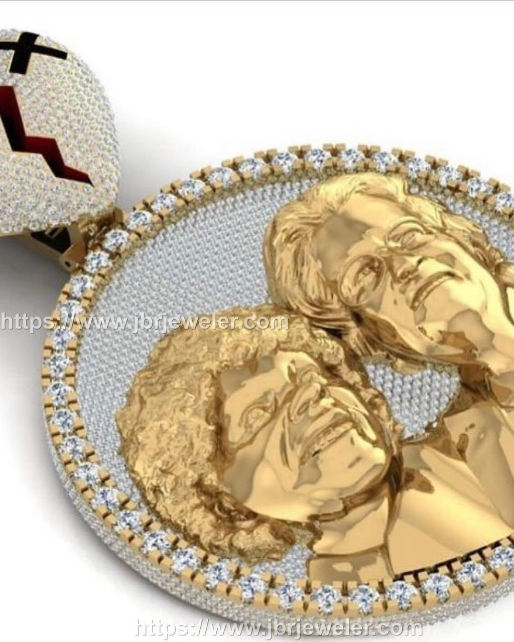 Men's Iced out VVS Memory Pendant, VVS Moissanite 3D Memory Charm Necklace, Custom Hip Hop 3d Face Pendant For Birthday Gift Unisex - JBR Jeweler