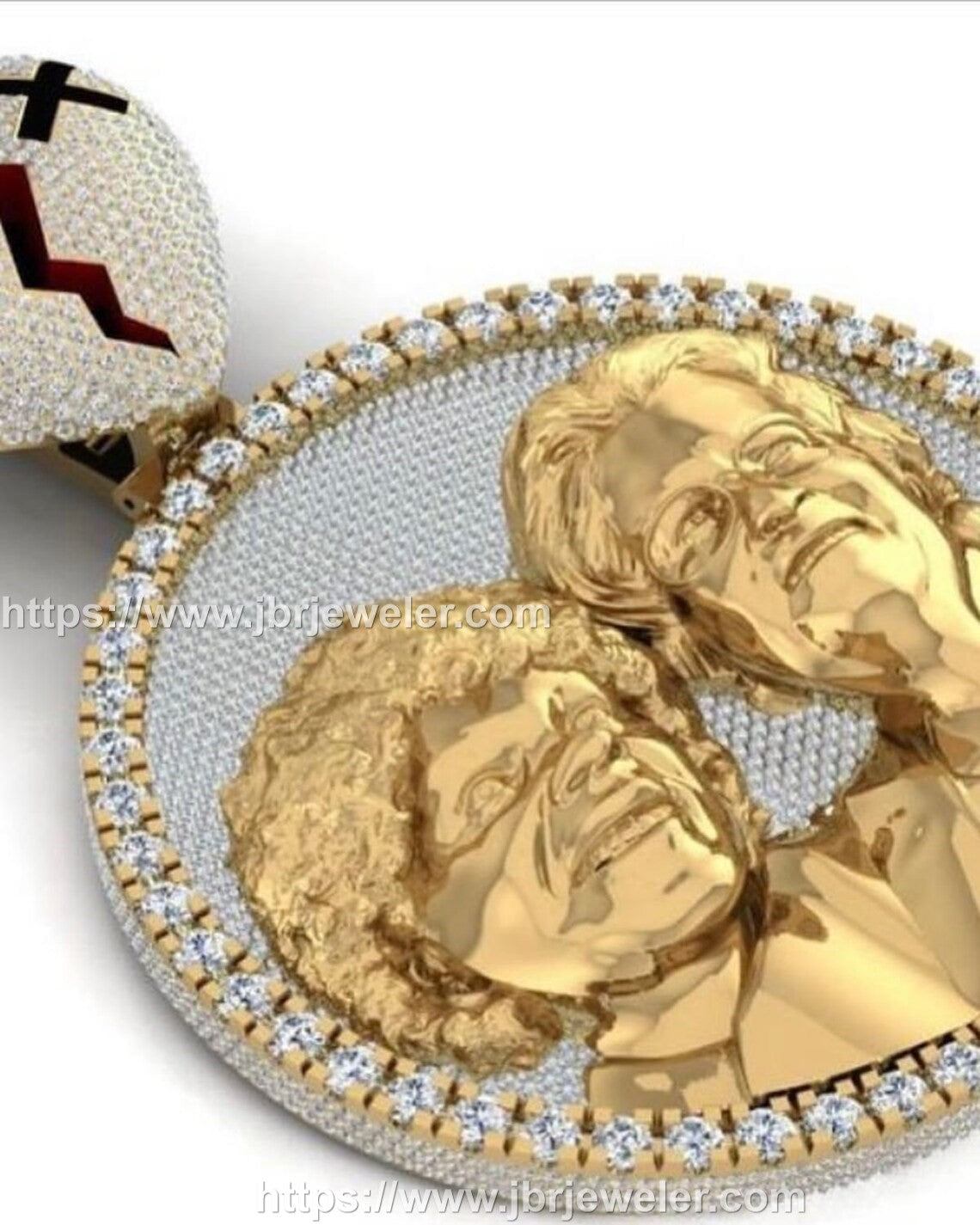 Men's Iced out VVS Memory Pendant, VVS Moissanite 3D Memory Charm Necklace, Custom Hip Hop 3d Face Pendant For Birthday Gift Unisex - JBR Jeweler