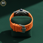 Men's Orange Belt Moissanite Diamond Hip Hop Wrist Watch