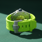 Men's Trendy Parrot Silicon Straps Round Cut VVS Diamond Watch