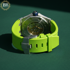 Men's Trendy Parrot Silicon Straps Round Cut VVS Diamond Watch
