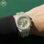 Men's Two Tone VVS Moissanite Fully Diamond Watch Best Gifts For Her - JBR Jeweler