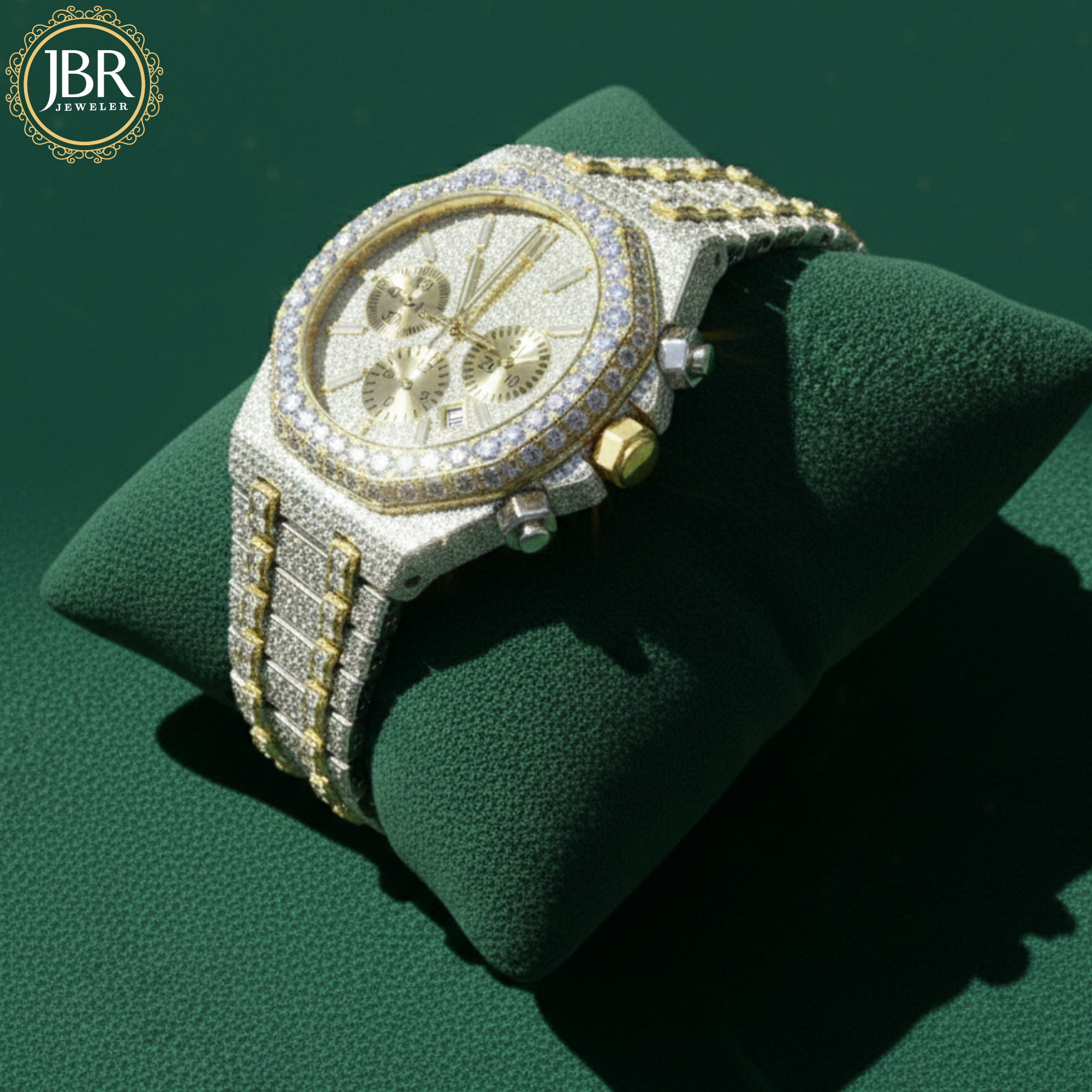 Men's Two Tone VVS Moissanite Fully Diamond Watch Best Gifts For Her