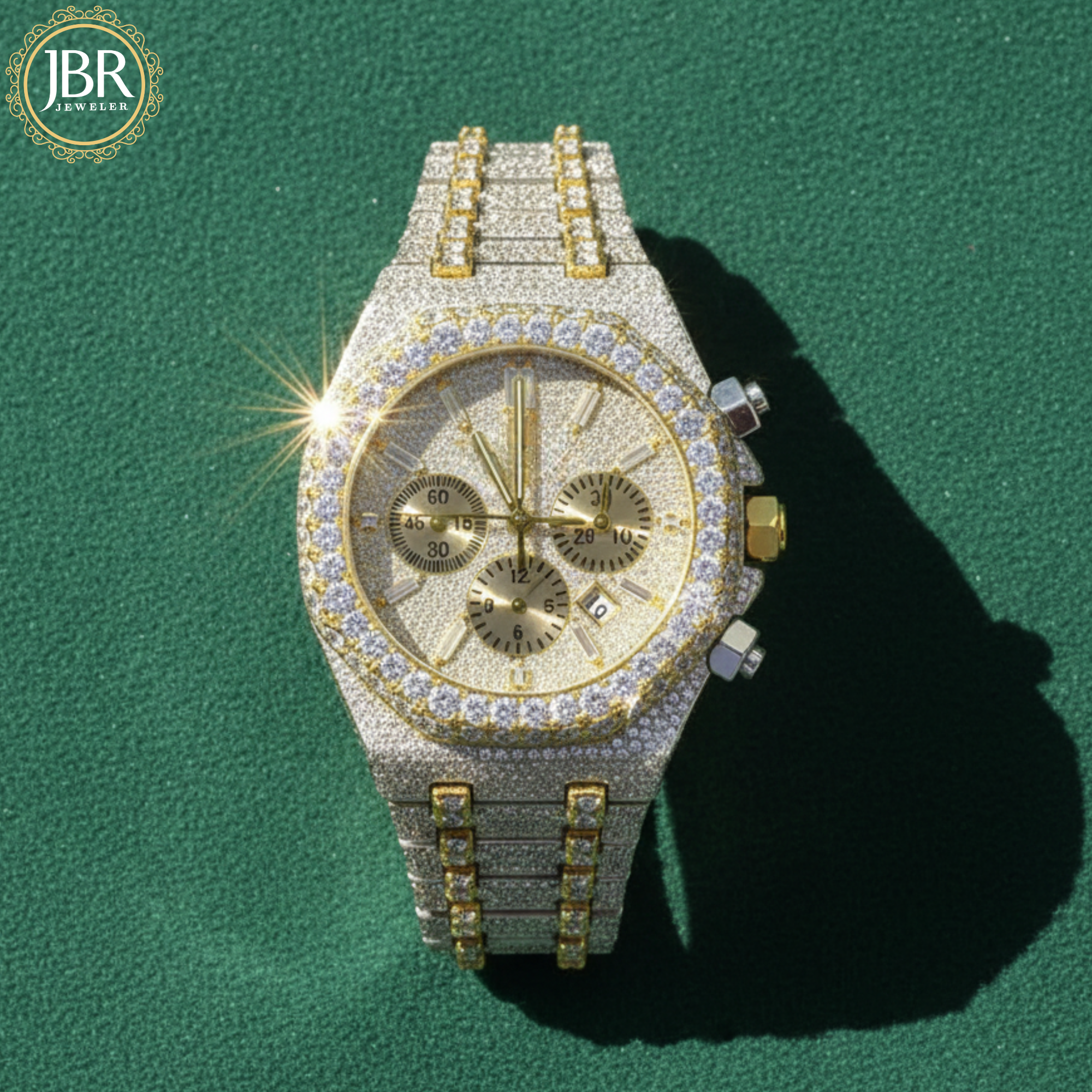 Men's Two Tone VVS Moissanite Fully Diamond Watch Best Gifts For Her