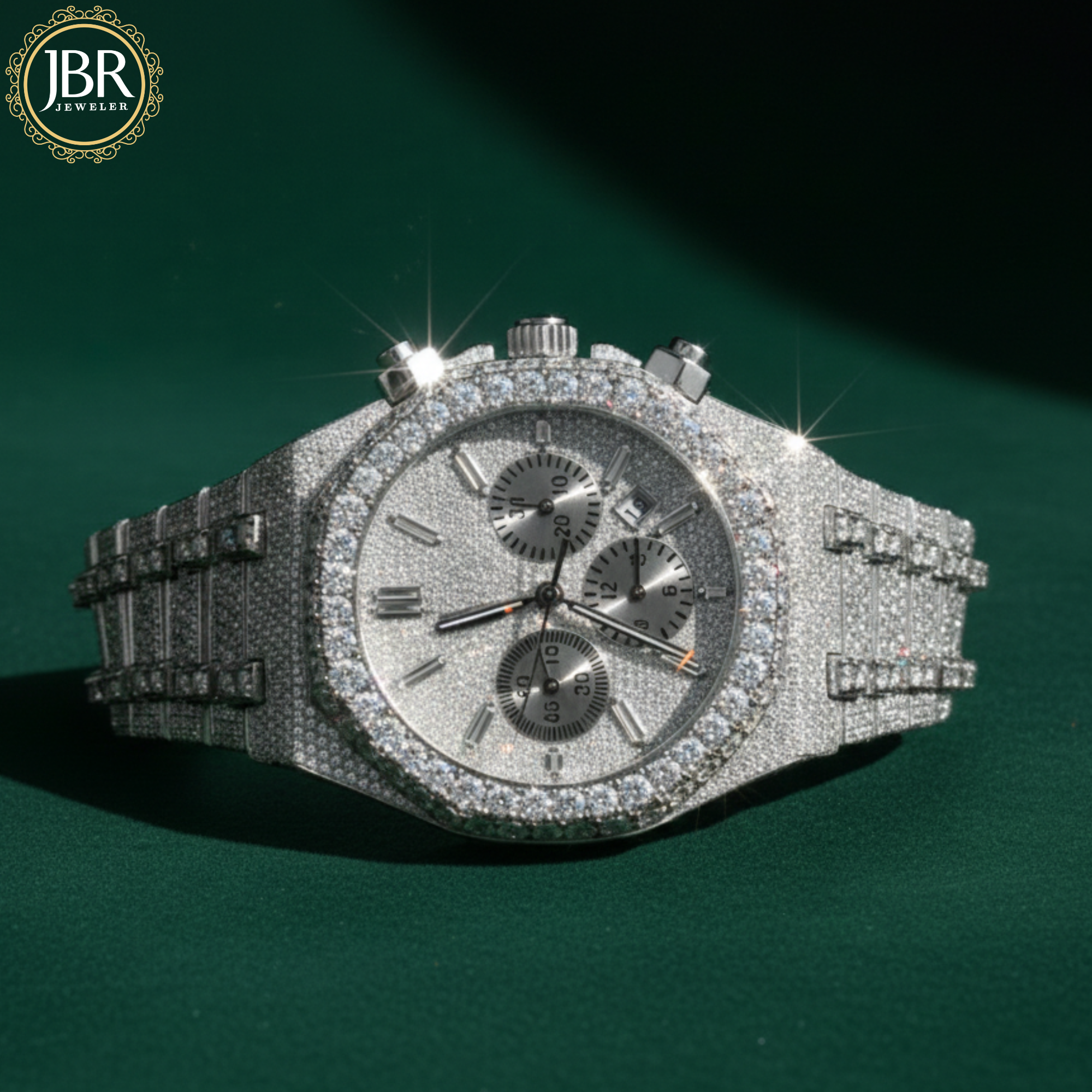 Men's Two Tone VVS Moissanite Fully Diamond Watch Best Gifts For Her - JBR Jeweler