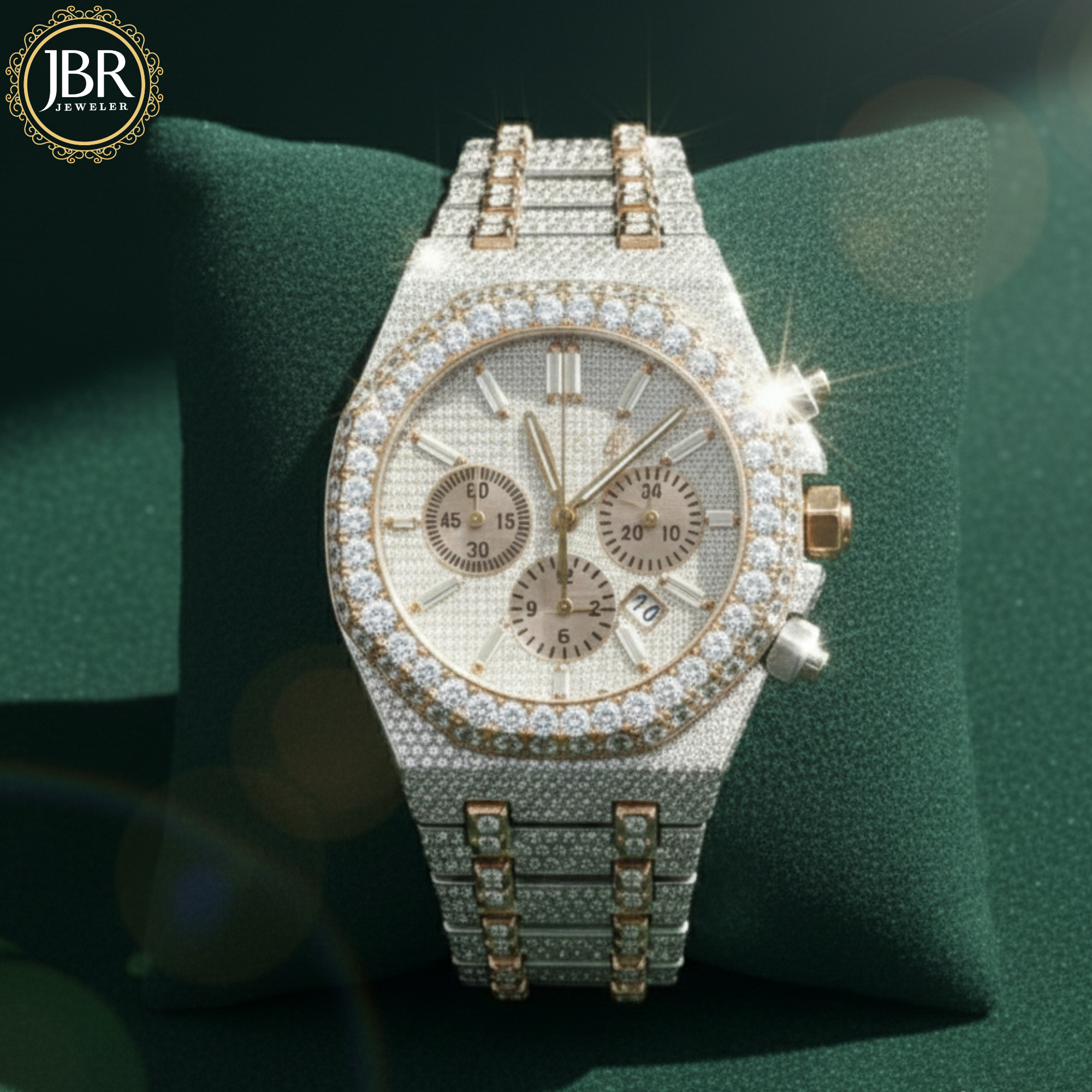 Men's Two Tone VVS Moissanite Fully Diamond Watch Best Gifts For Her