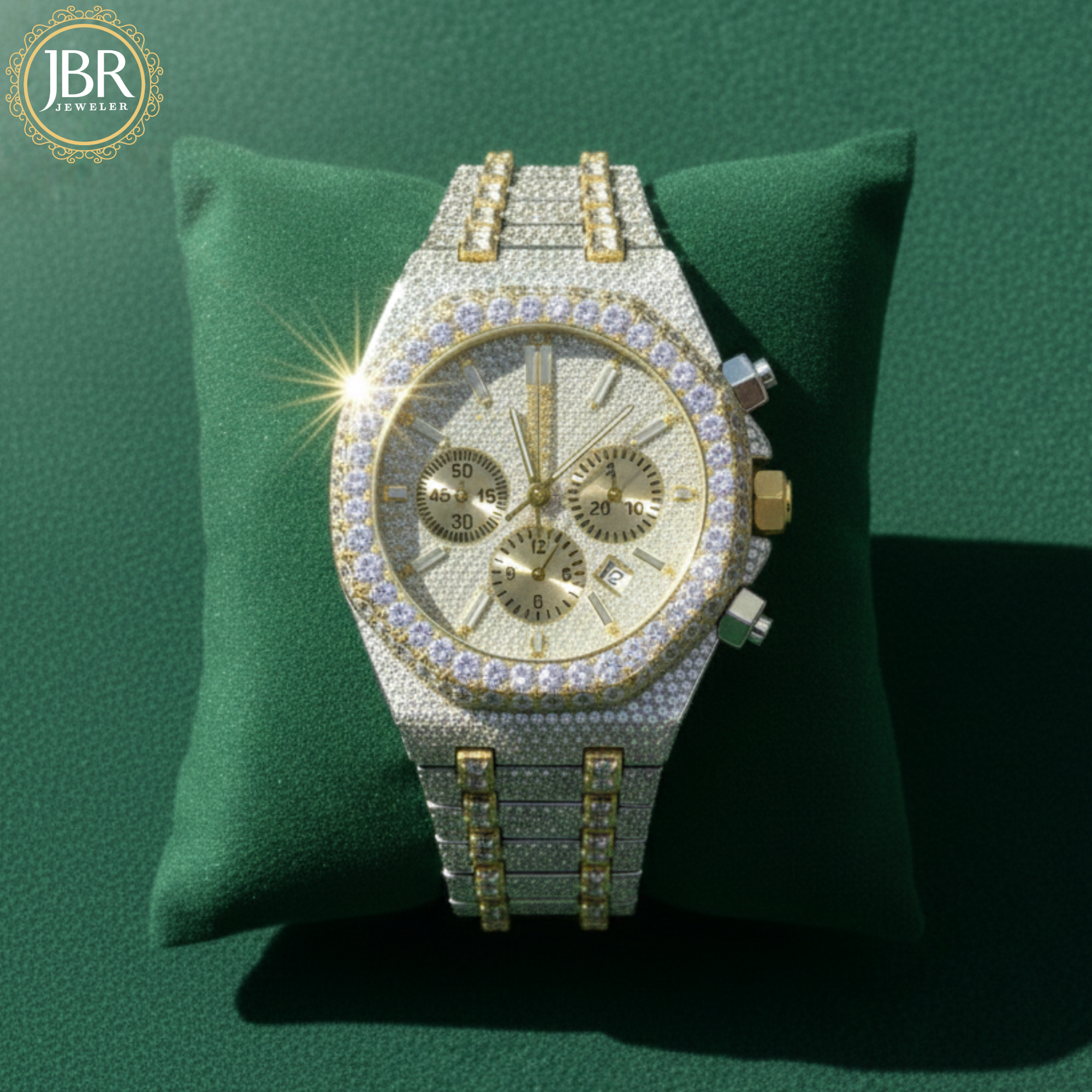 Men's Two Tone VVS Moissanite Fully Diamond Watch Best Gifts For Her