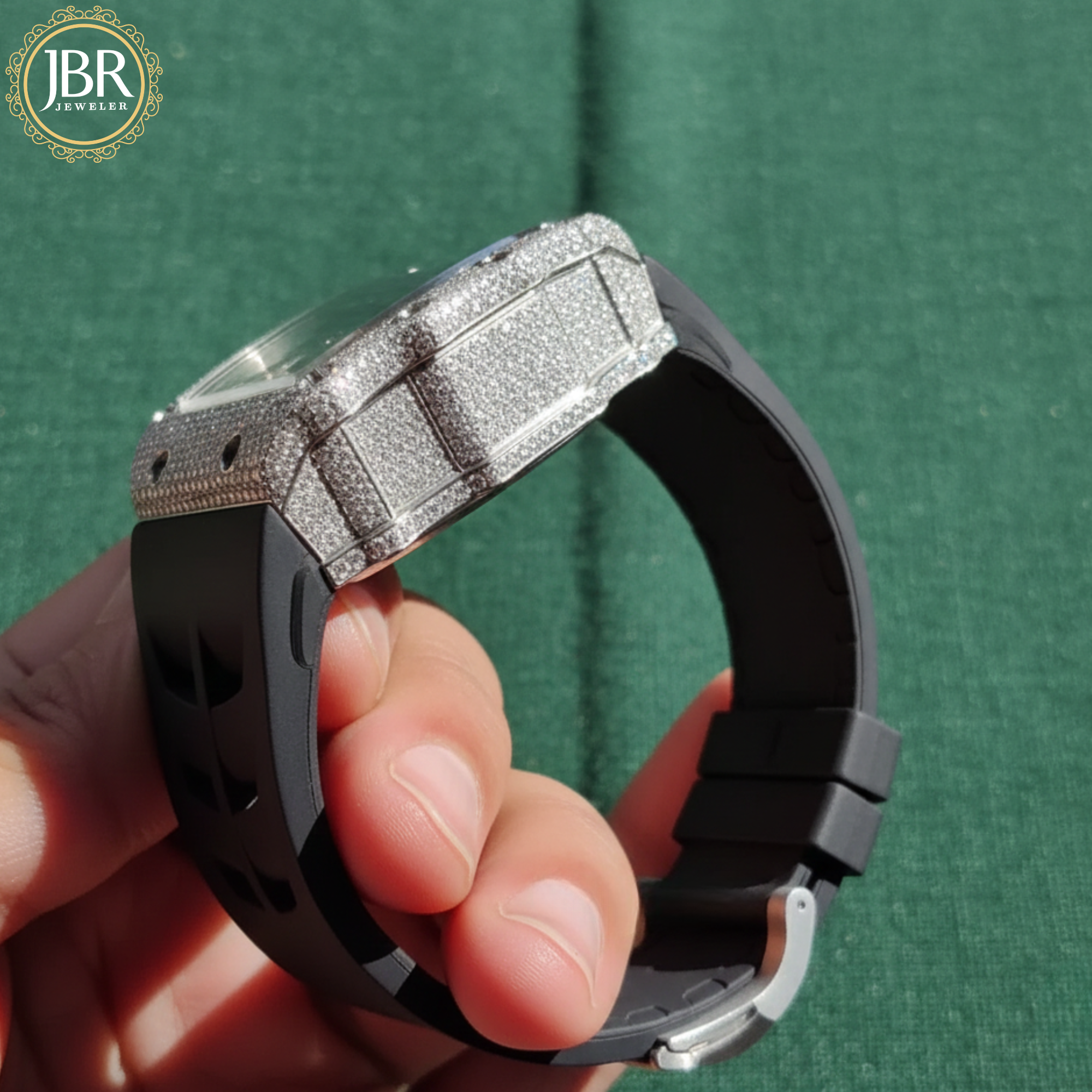 Men's VVS Moissanite Luxury Stainless Steel Diamond Watch