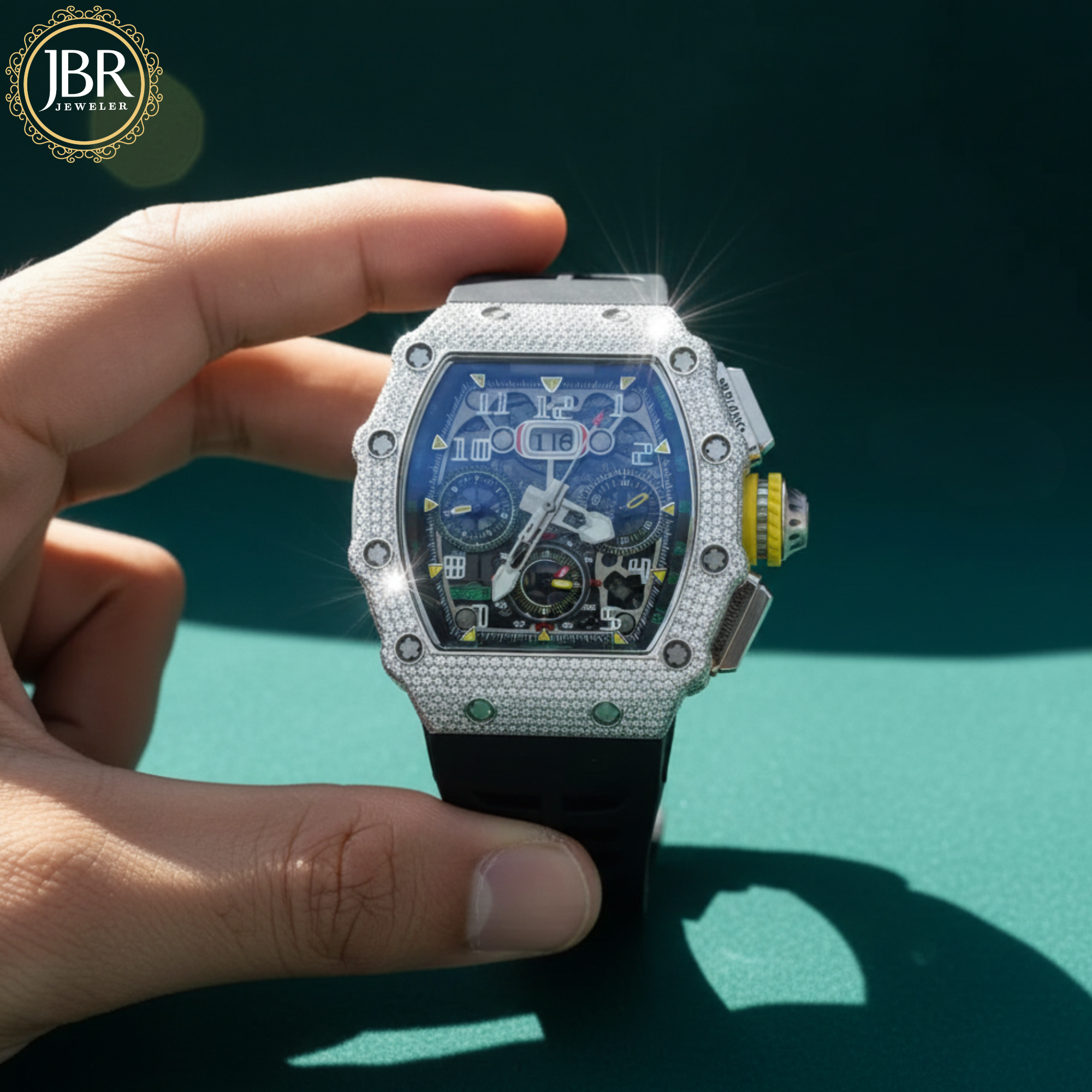 Men's VVS Moissanite Luxury Stainless Steel Diamond Watch