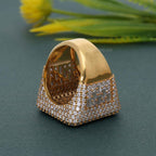 Mens Iced Out Ring Baguette and Round Cut VVS Moissanite Diamond Ring - JBR Jeweler