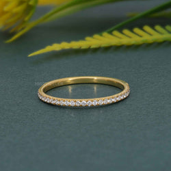 Micro Pave Dainty Lab Grown Eternity Ring Band