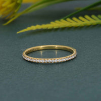 Micro Pave Dainty Moissanite Eternity Ring Band