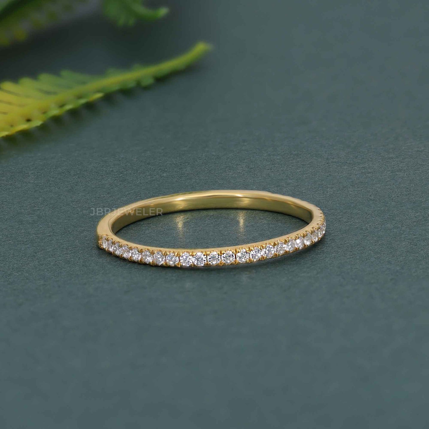 Micro Pave Dainty Lab Grown Eternity Ring Band