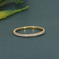 Micro Pave Dainty Moissanite Eternity Ring Band