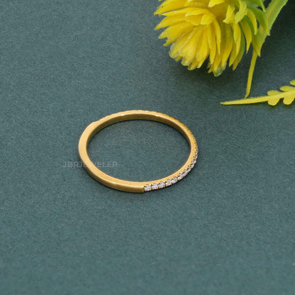 Micro Pave Dainty Lab Grown Eternity Ring Band