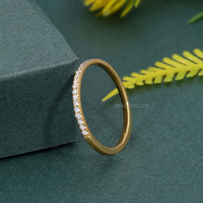 Micro Pave Dainty Moissanite Eternity Ring Band