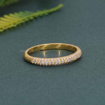 Micro Pave Stackable Lab Diamond Wedding Band