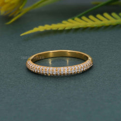 Micro Pave Stackable Lab Diamond Wedding Band