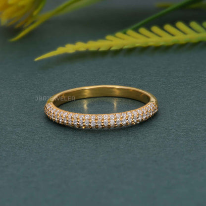 Micro Pave Stackable Lab Diamond Wedding Band