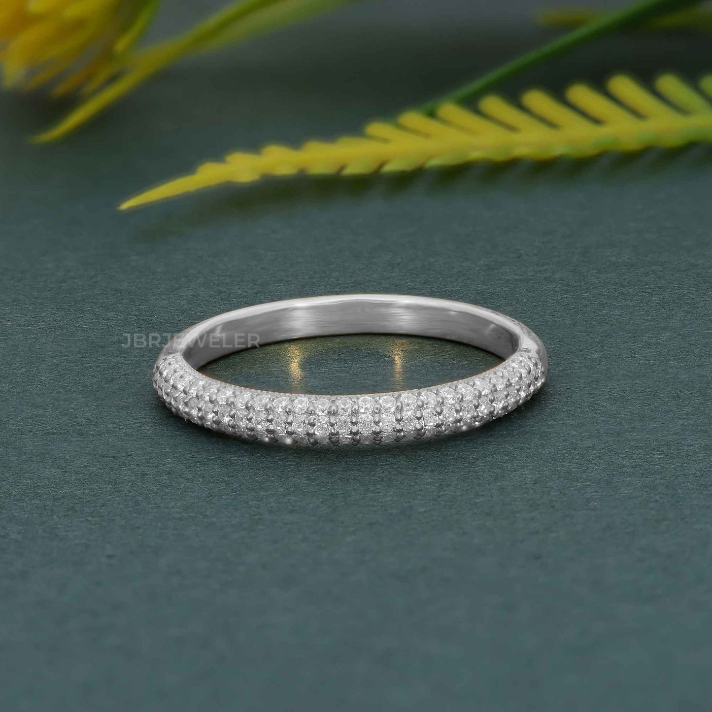 Micro Pave Stackable Lab Diamond Wedding Band